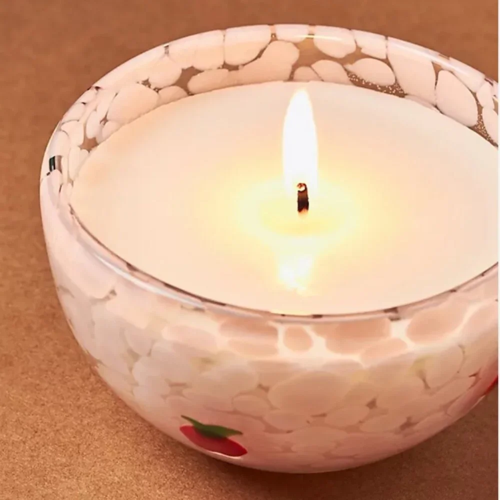 ANTHROPOLOGIE Pressed Bead Caramel Apple Cinnamon Glass Candle NEW WITH‎ TAG